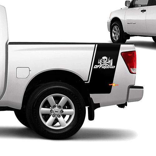 Nissan Titan Chevet Hors Route Crâne Rayures Vinyle Autocollants Décalcomanies Graphiques
