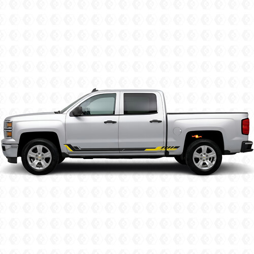 Bandes Vinyle Racing Line pour Porte & Bas de Caisse Chevrolet Silverado 1500 K2XX 2014-2019_1