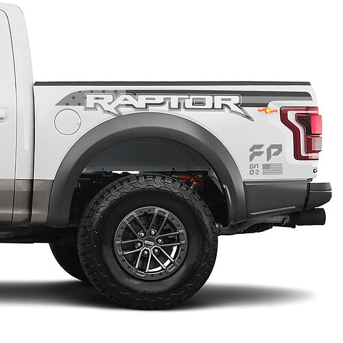 Ford Raptor F150 FP Quart arrière Drapeau américain Autocollants en vinyle
