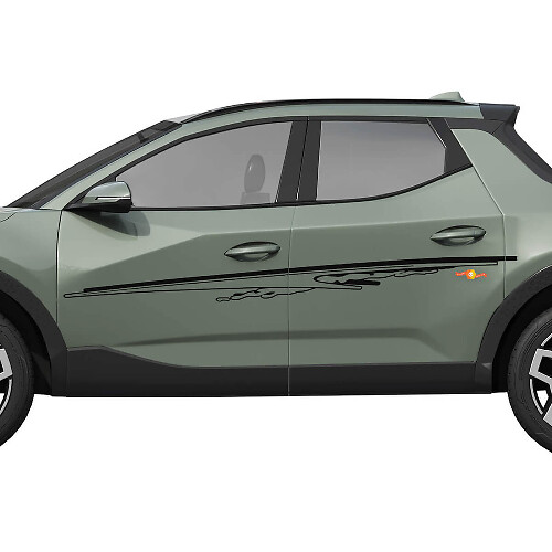Autocollants en vinyle pour portes latérales de rallye, graphiques adaptés à Hyundai Santa Cruz
