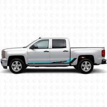 Bandes en vinyle rétro vagues de montagne pour portes et bas de caisse Chevrolet Silverado 1500 K2XX 2014-2019_2