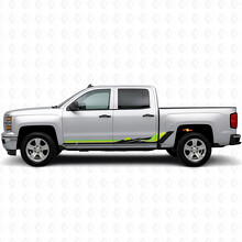 Bandes en vinyle rétro vagues de montagne pour portes et bas de caisse Chevrolet Silverado 1500 K2XX 2014-2019_3