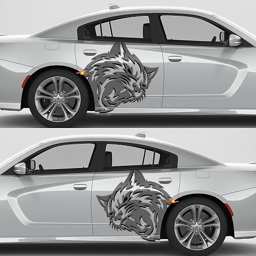 Kit d’autocollants latéraux en vinyle Wildcat pour Dodge Challenger ou Charger