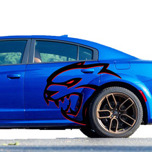 Énormes autocollants latéraux Hellcat Red Eye en deux couleurs, pour Dodge Challenger Redeye ou Charger Widebody
 2