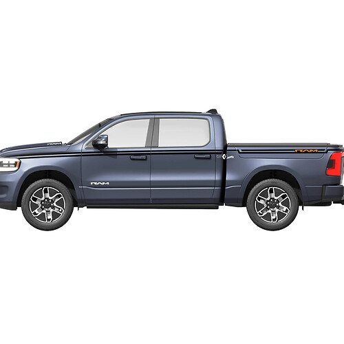 Autocollants latéraux en vinyle à rayures latérales autocollants graphiques Dodge RAM 1500 REV
