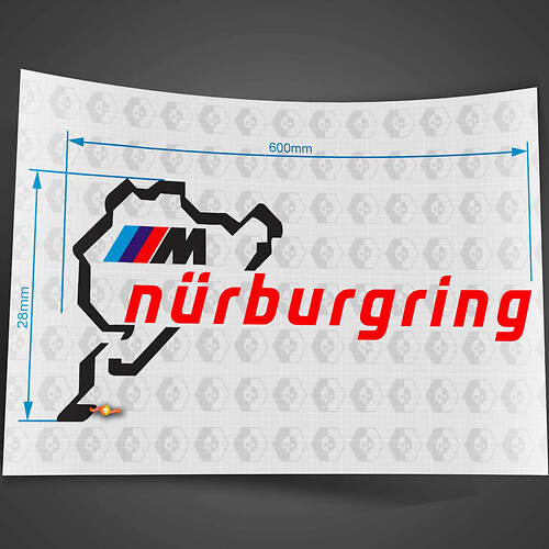 BMW Motorsport M Nürburgring Ring Hood corps course vinyle autocollant autocollant
