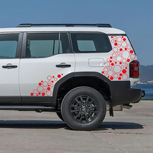 Toyota Land Cruiser Six nœuds nid d’abeille portes latérales arrière décalcomanies vinyle autocollants graphique
 2