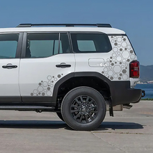 Toyota Land Cruiser Six nœuds nid d’abeille portes latérales arrière décalcomanies vinyle autocollants graphique
 3