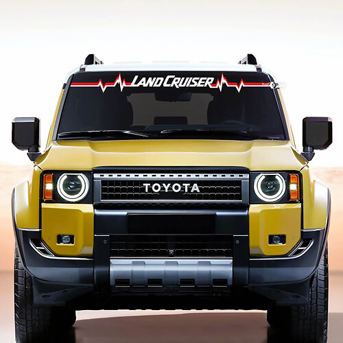 Toyota Land Cruiser Pare-brise coeur pouls Décalque Vinyle Autocollants Graphique
