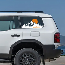 Toyota Land Cruiser Topographique Fenêtre Côté Montagne Coucher de Soleil Autocollants Vinyle Autocollants Graphiques
 2