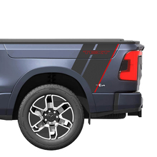 Autocollants Vinyle à Rayures Doubles d'Aile Arrière pour Dodge Ram 1500 REV_3