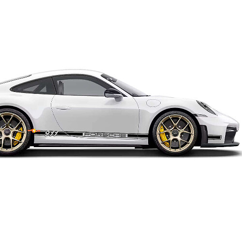 Kit d'autocollants vinyle bandes latérales de marque pour Porsche 911