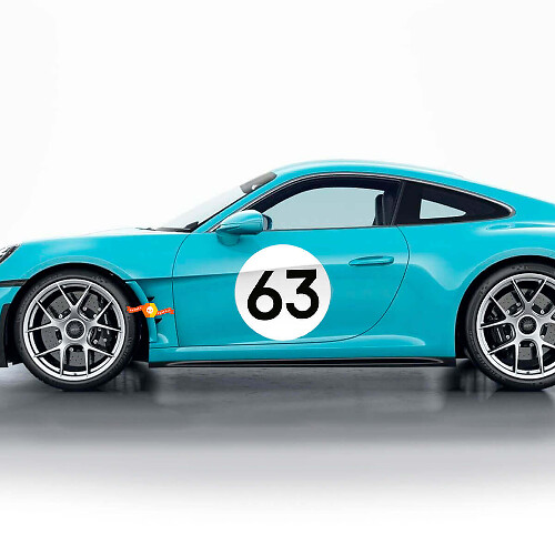Porsche 911 2023 Portes latérales S/T Style Kit Autocollant 60e anniversaire 2
