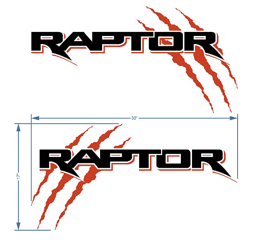 Autocollant graphique pour carrosserie Ford F150 Raptor Claw 2 couleurs
