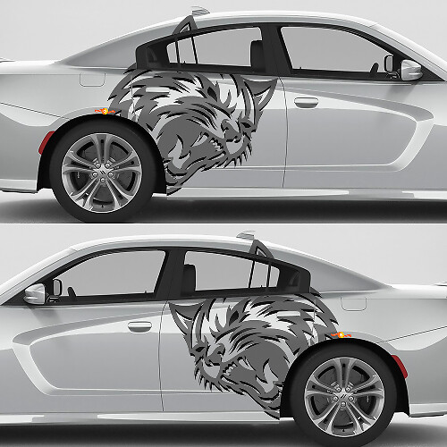 Ensemble d'autocollants latéraux style Wildcat pour Dodge Challenger ou Charger
