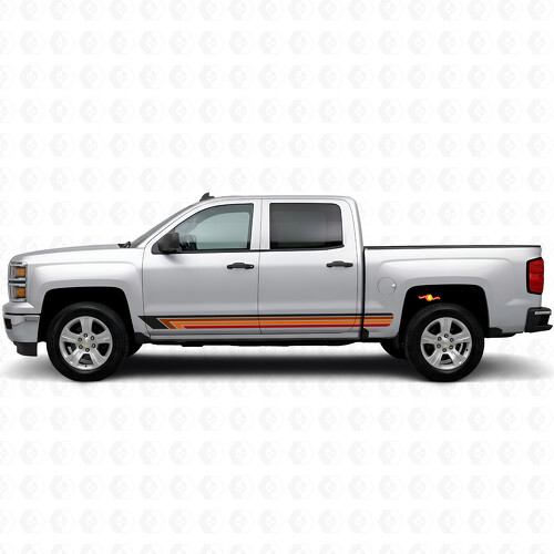 Bande vintage pour porte et bandes en vinyle sur panneaux de bas de caisse pour Chevrolet Silverado 1500 K2XX 2014-2019_1