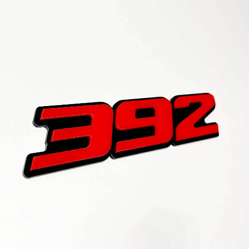 392 Raised 3D Red and Black — Emblème (aile, hayon, calandre)