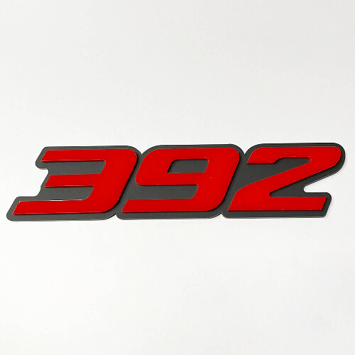 392 Raised 3D Red and Gray — Emblème (aile, hayon, calandre)