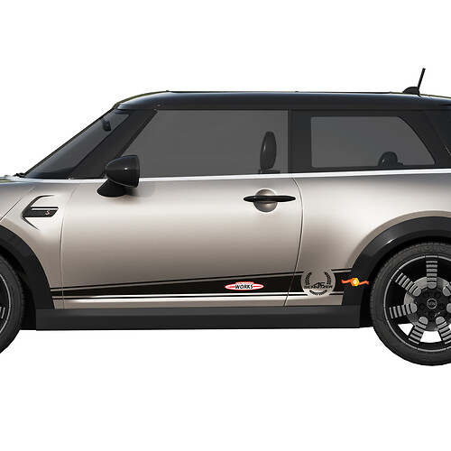 Autocollant Latéral en Vinyle à Bandes John Cooper Works AC Schnitzer pour MINI Cooper_1