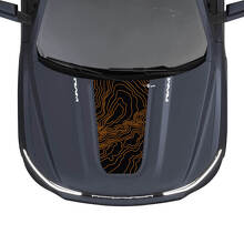 Carte topographique à rayures de capot pour Dodge RAM 1500 REV, autocollants graphiques en vinyle
 2