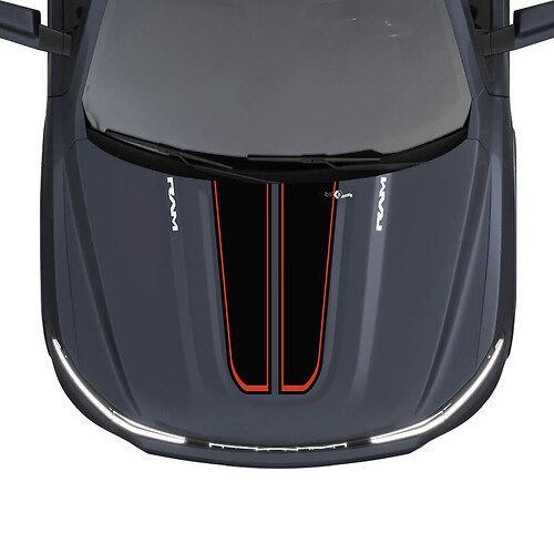 Capot double rayures pour Dodge RAM 1500 REV autocollants en vinyle autocollants graphiques
