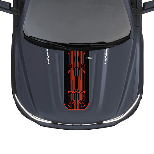 Capot double rayures pour Dodge RAM 1500 REV autocollants en vinyle autocollants graphiques
