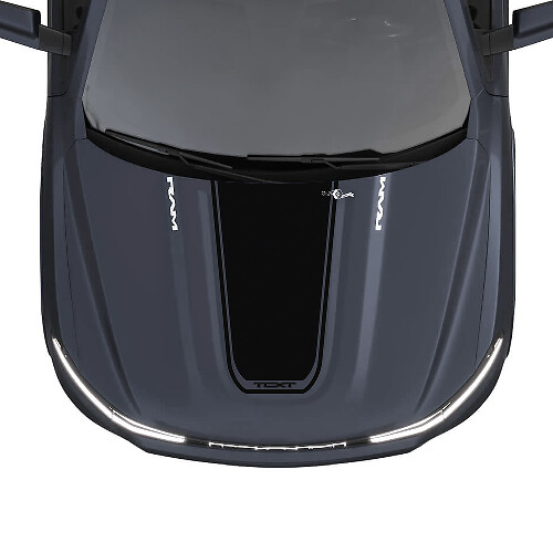 Autocollant Vinyle Bande de Capot Personnalisée Noir pour Dodge Ram 1500 REV