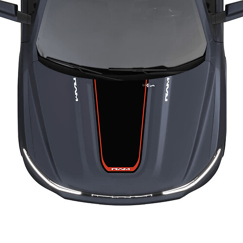 Capot RAM Stripes pour Dodge RAM 1500 REV Autocollants en vinyle Autocollants graphiques

