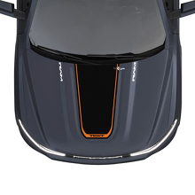 Autocollant Vinyle Bande de Capot Personnalisée Noir pour Dodge Ram 1500 REV_3