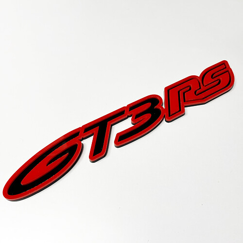 Badge GT3 RS 3D - Emblème de badges de calandre avant de hayon personnalisé pour Porsche GT3 RS
