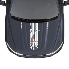 Autocollants Vinyle Bandes Courtes Capot Custom Style Techno pour Dodge Ram 1500 REV_3