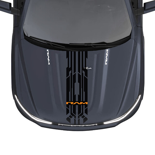 Capot central rayures modernes pour Dodge RAM 1500 REV autocollants en vinyle autocollants graphiques
 1