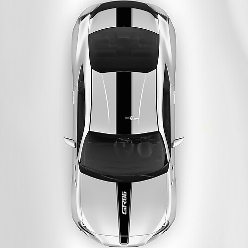 Toyota GR86 Capot Toit Coffre Racing Stripes Graphiques Autocollants 4
