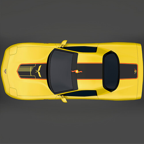 Chevy Corvette C5 Capot Autocollant Rayures Jake Crâne
 1