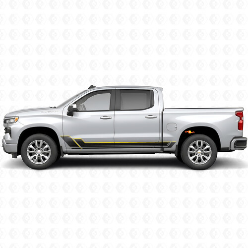 Bandes en vinyle angulaires pour contour de porte et panneau latéral pour Chevrolet Silverado 1500 T1XX 2019-2026_1