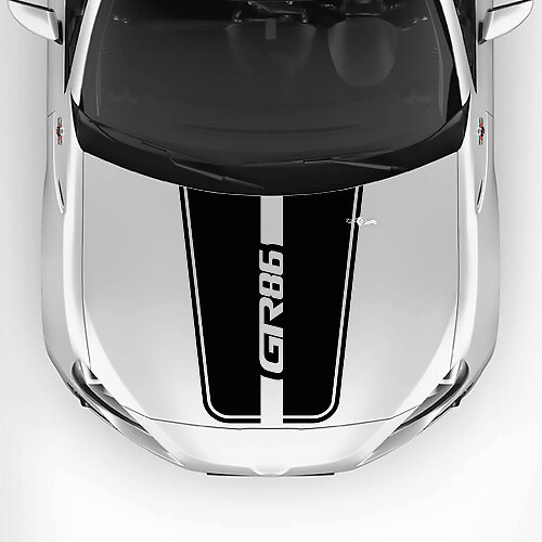 Autocollant Vinyle Capot avec Double Rayures & Logo GR86 pour Toyota GR86