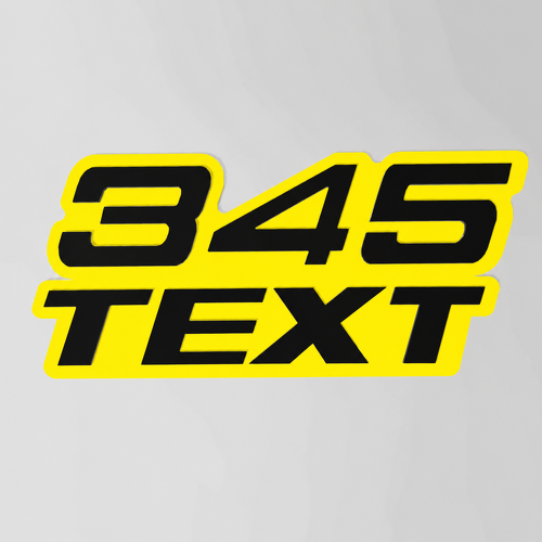345 Hemi Style Custom TEXT Raised 3D Yellow and Black — Emblème (aile, hayon, calandre)