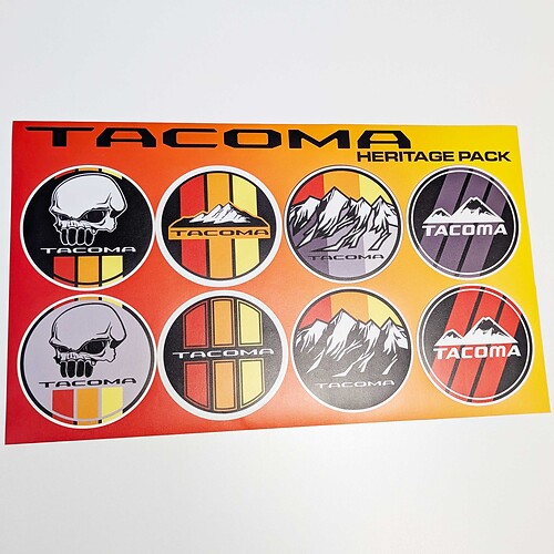 Tacoma Heritage Lot d'autocollants rétro vintage de style ancien avec rayures graphiques de course pour Toyota
