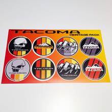 Tacoma Heritage Lot d'autocollants rétro vintage de style ancien avec rayures graphiques de course pour Toyota
 4