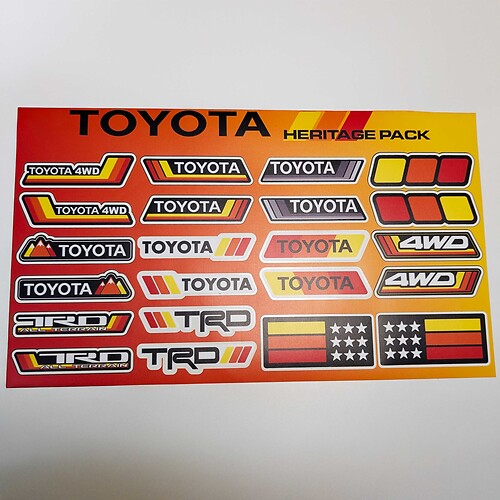 Toyota Heritage Rétro Vintage Style Ancien Autocollant Pack Décalcomanies Graphiques
