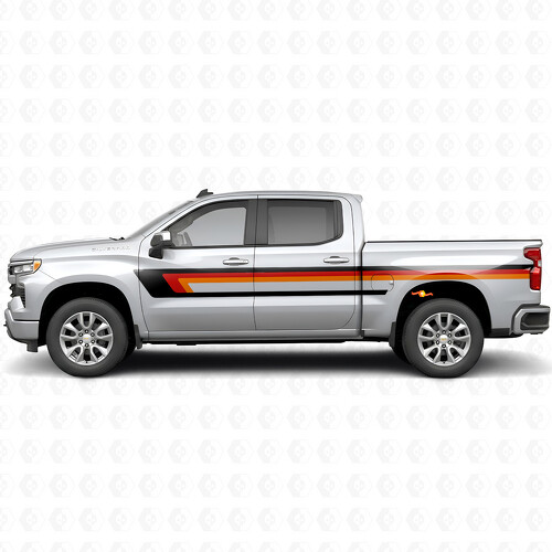 Bandeaux vinyle rétro supérieurs pour ligne de ceinture de porte et côté de caisse pour Chevrolet Silverado 1500 T1XX 2019-2026_1