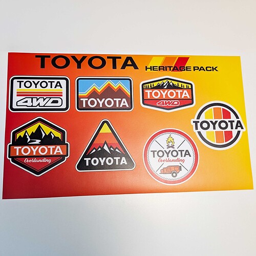 Toyota Mountains Heritage Rétro vintage Old Style Autocollant Pack Décalcomanies Graphiques
 1