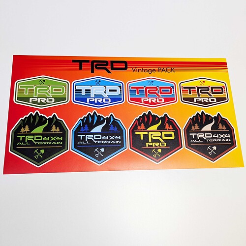 TRD Heritage Rétro Vintage Style Ancien Autocollant Pack Décalcomanies Graphiques
