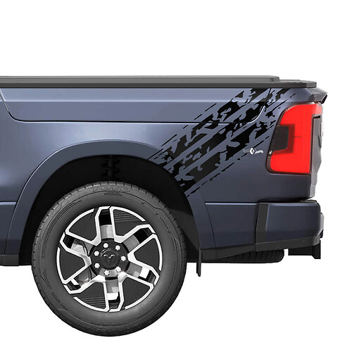 Bandes latérales de lit Autocollants en vinyle Graphiques Dodge RAM 1500 REV
