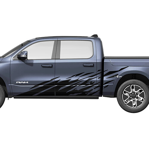 Autocollants graphiques en vinyle pour portes latérales de camion, autocollants graphiques pour Dodge RAM 1500 REV 2
