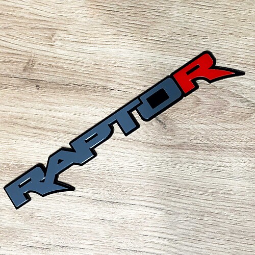 Badge 3D Raptor Red R, emblème de garde-boue et de hayon

