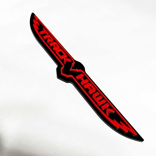 Badge 3D Trackhawk - Emblème d’aile personnalisé pour Jeep Trackhawk Jaune vs Gris
