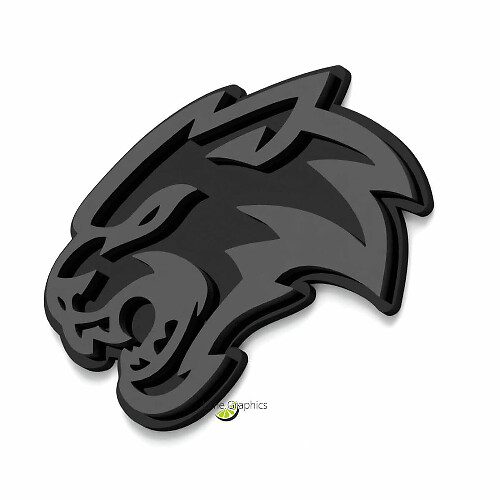 Insigne 3D sur mesure WildCat Insignes d'aile Écusson de hayon Insigne de calandre avant pour Dodge comme Hellcat