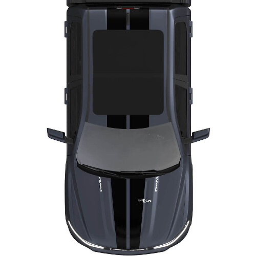 Capot et toit double bandes centrales pour Dodge RAM 1500 REV autocollants en vinyle autocollants graphiques
