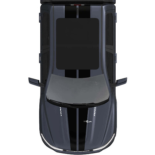 Capot et toit double bandes centrales pour Dodge RAM 1500 REV autocollants en vinyle autocollants graphiques

